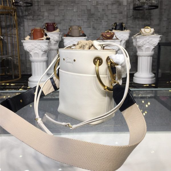 chloe roy bucket bag small white - Image 4
