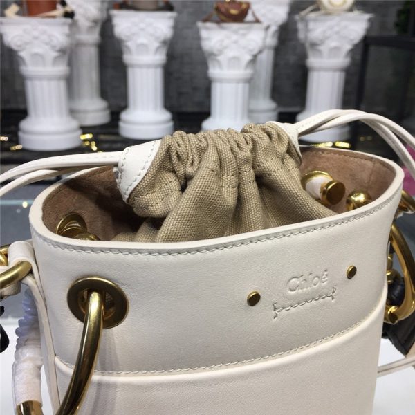 chloe roy bucket bag small white - Image 5