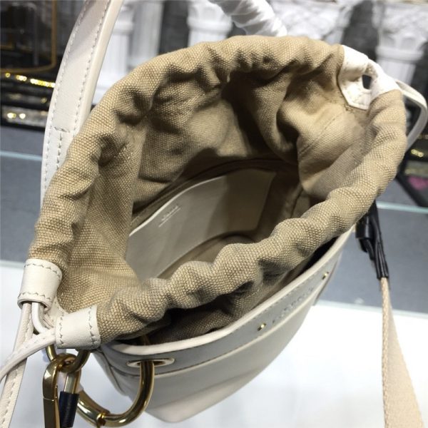chloe roy bucket bag small white - Image 7