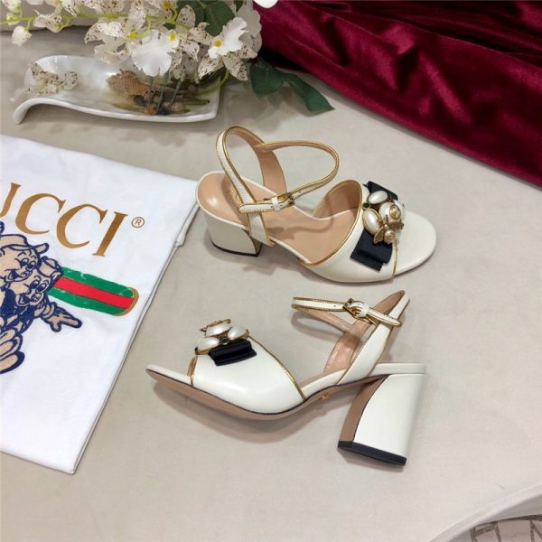 gucci Block heel sandals replica shoes - Image 8