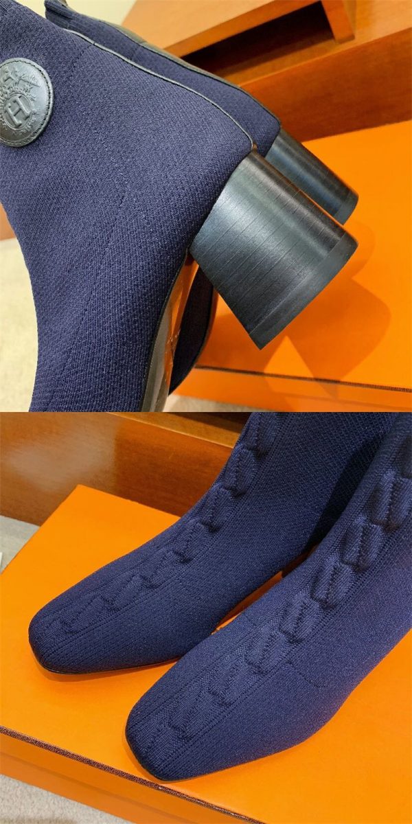 Replica Hermes Volver 60 ankle boot in blue - Image 3