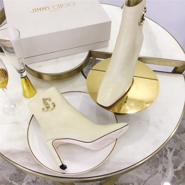 Jimmy Choo Minori 85 Ankle Boots in white - Image 7