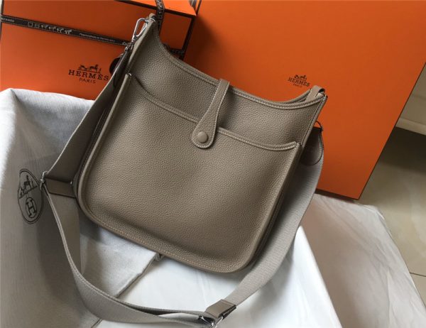 HERMES Evelyne 28 Women Bag Gray - Image 7