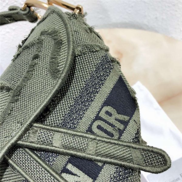 Dior Saddle Camouflage Embroidered Canvas Bag - Image 9