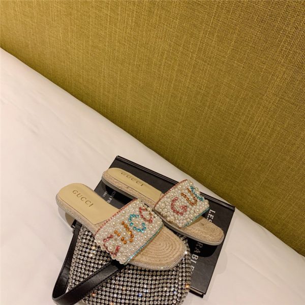 gucci pearl slippers