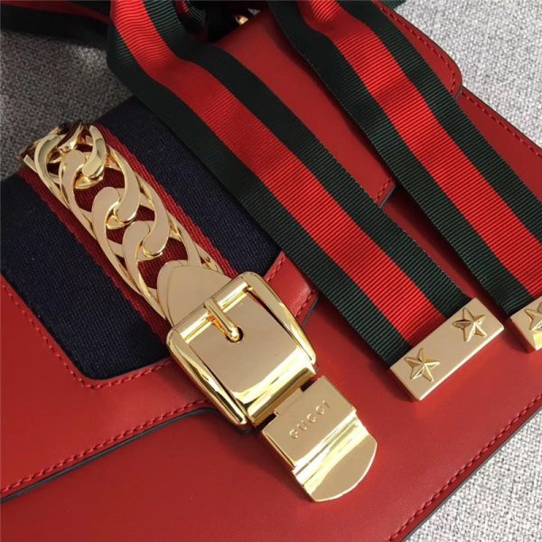 gucci sylvie medium handle bag red - Image 6