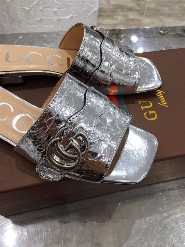 gucci GG slippers women silver - Image 4