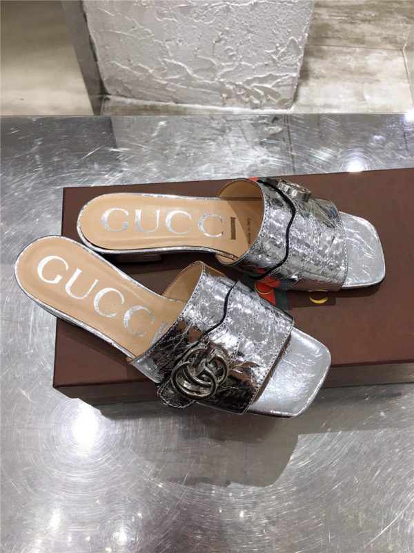 gucci GG slippers women silver