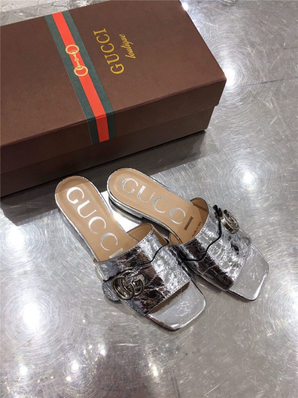 gucci GG slippers women silver - Image 5