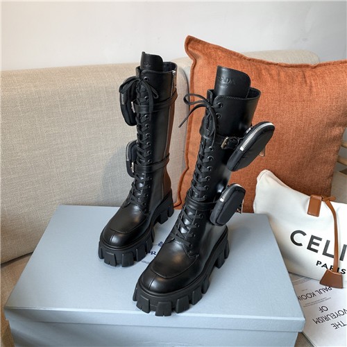 prada monolith leather boots replica shoes