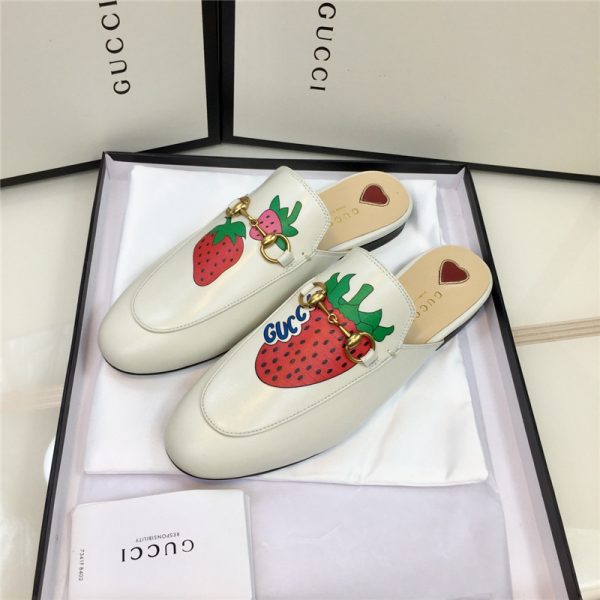 gucci mules strawberry slippers - Image 4