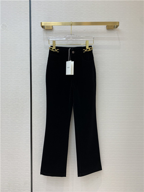 celine velvet casual trousers