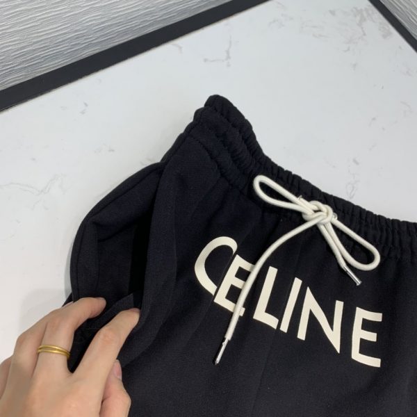 celine plain cotton logo pants - Image 6