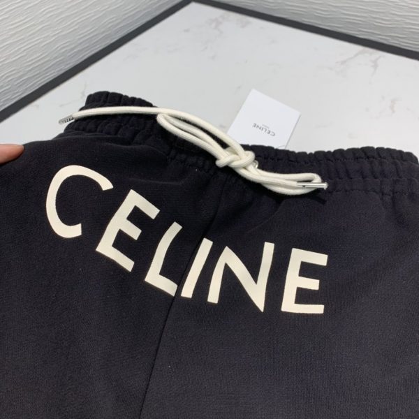 celine plain cotton logo pants - Image 7