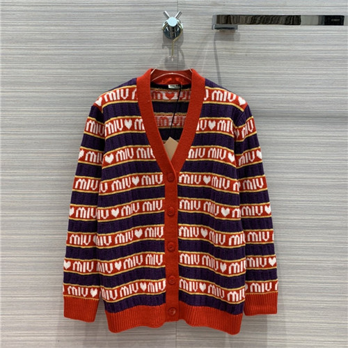 miu miu logo cardigan