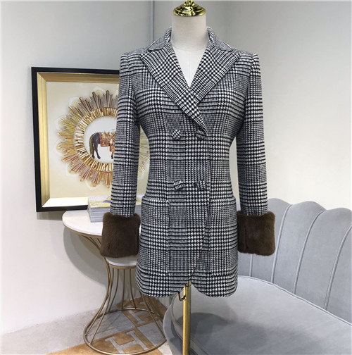 fendi mink fur houndstooth coat