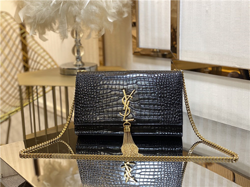 ysl crocodile leather shoulder bag