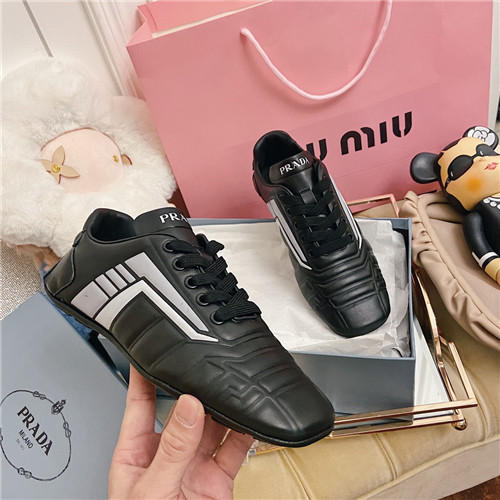 prada leather sneakers womens