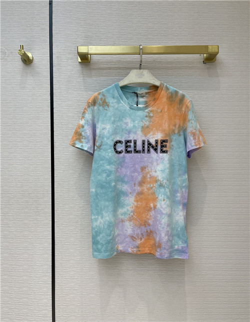 celine loose cotton t-shirt with studs