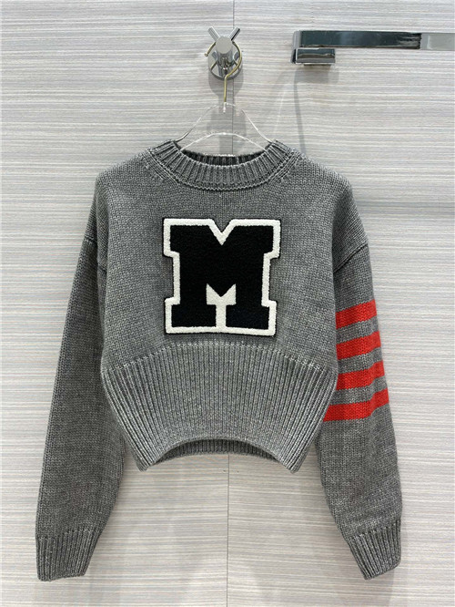 miu miu gray short sweater