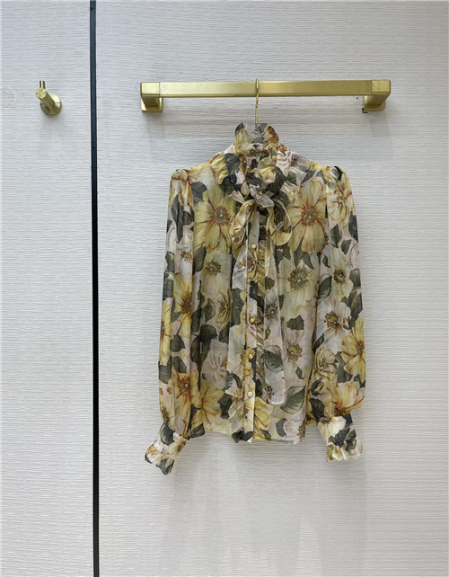 dolce & gabbana dg printed silk shirt