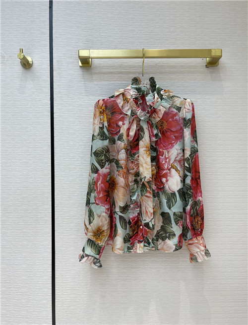 dolce & gabbana dg printed silk shirt