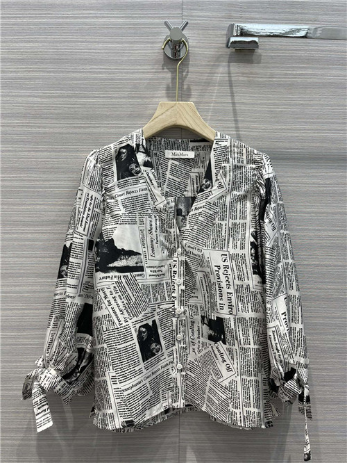 maxmara printed silk shirt