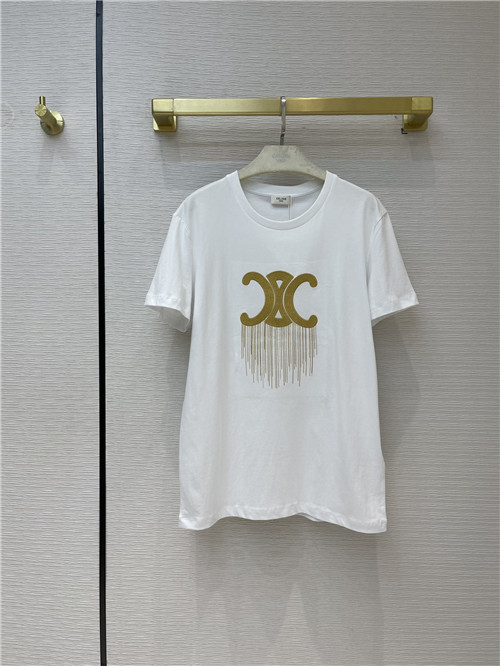 celine logo embroidered t shirt