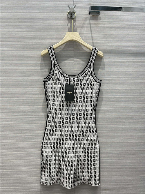 fendi knitted suspender dress
