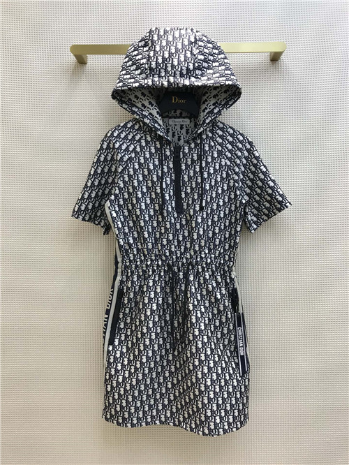 dior logo hooded dress