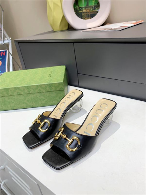 gucci gg high heel slippers