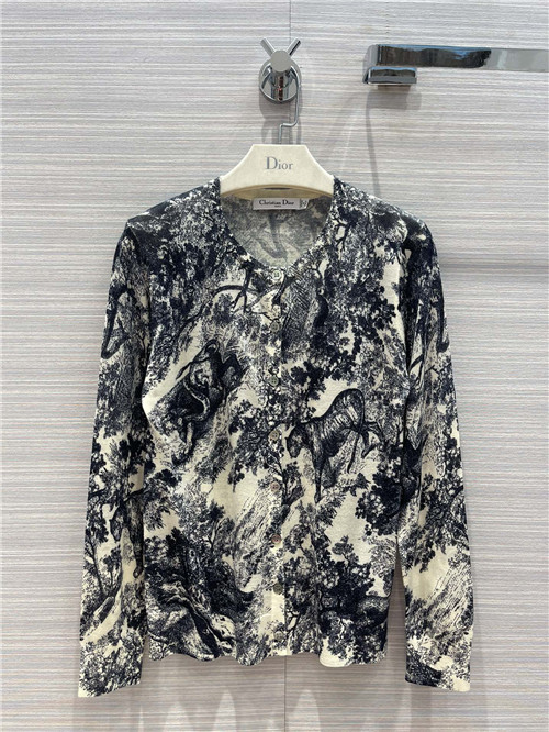 dior jungle animal pattern print cardigan