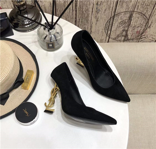 ysl logo high heels