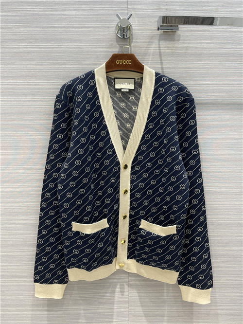 gucci gg royal blue cardigan