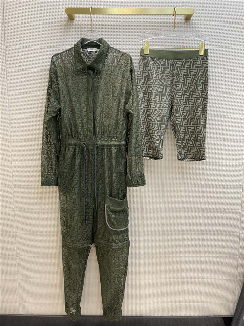 fendi mesh hollowed jumpsuit