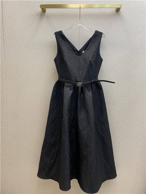 dior black jacquard dress