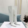 amina muaddi crocodile print boots