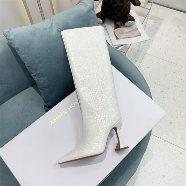 amina muaddi crocodile print boots - Image 9