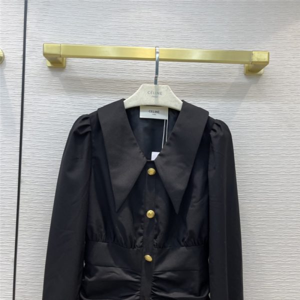 celine black pleated dress - Image 7